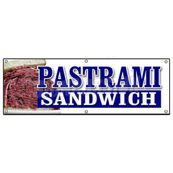 PASTRAMI SANDWICH BANNER SIGN Yiddish food restaurant butcher shop